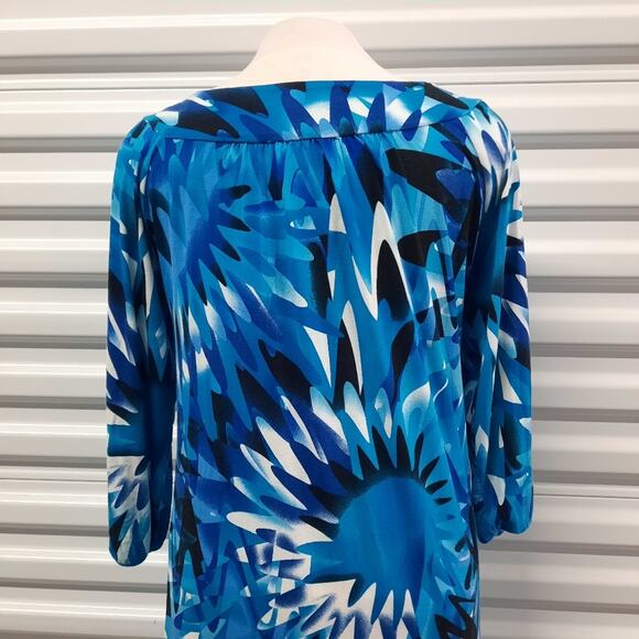 BCBGMAXAZRIA Dress Womens Small Blue Long Sleeve Pullover Sheath V-Neck - Picture 7 of 10